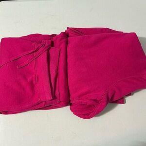 SJB Active Vibrant Pink Lounge Set, jacket size XL, pants are size L